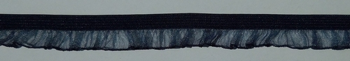 Elastic Lace+Organza ruche 15-16mm (50 m), Dark Blue